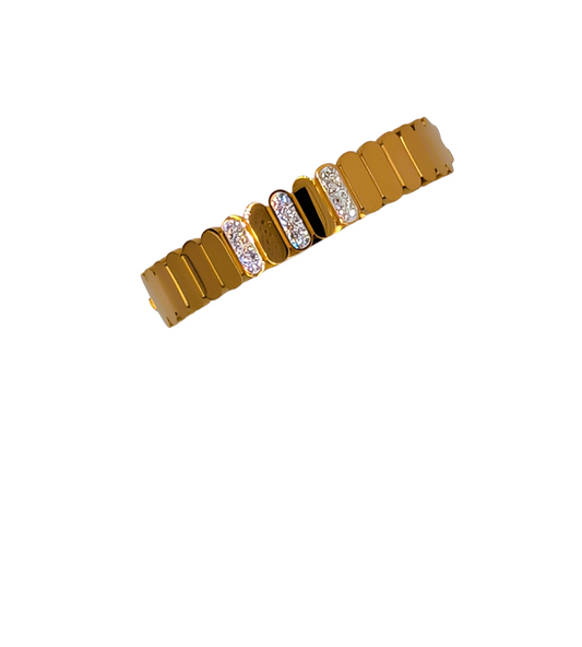 Gold Plated Bangle with Stones