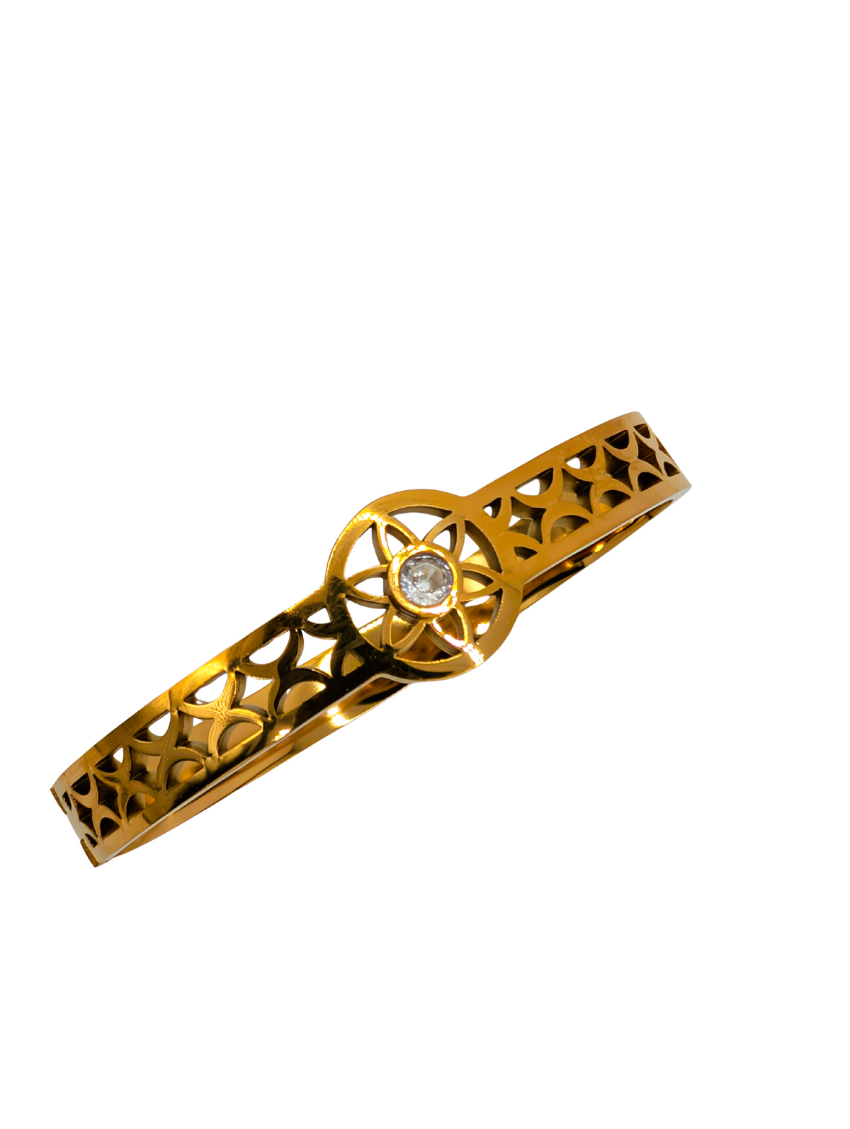 Gold Plated Bangle with Stones