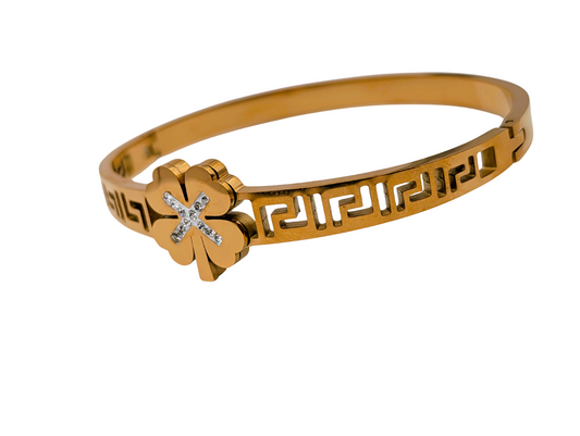 Gold Plated Bangle with Stones
