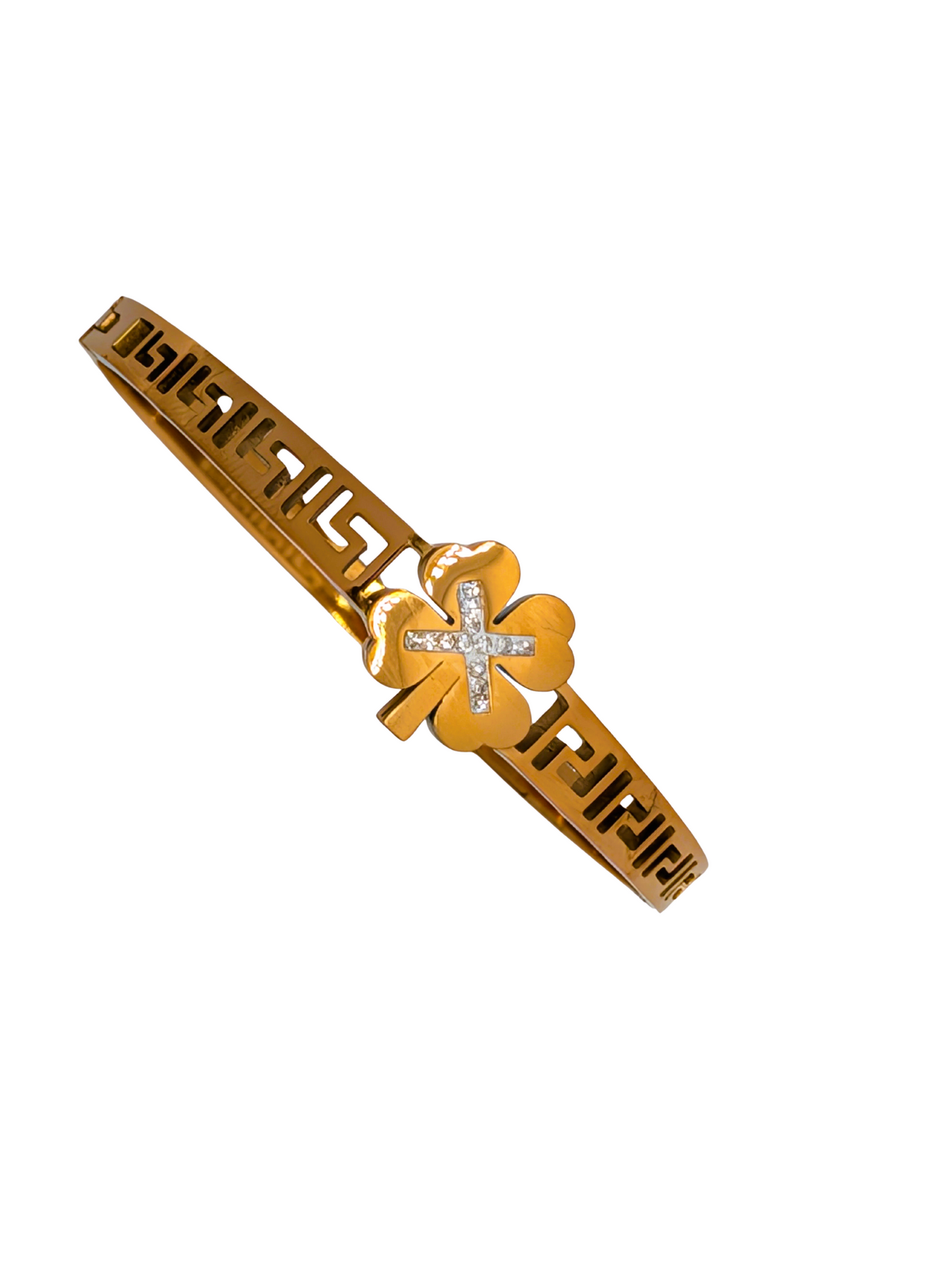 Gold Plated Bangle with Stones