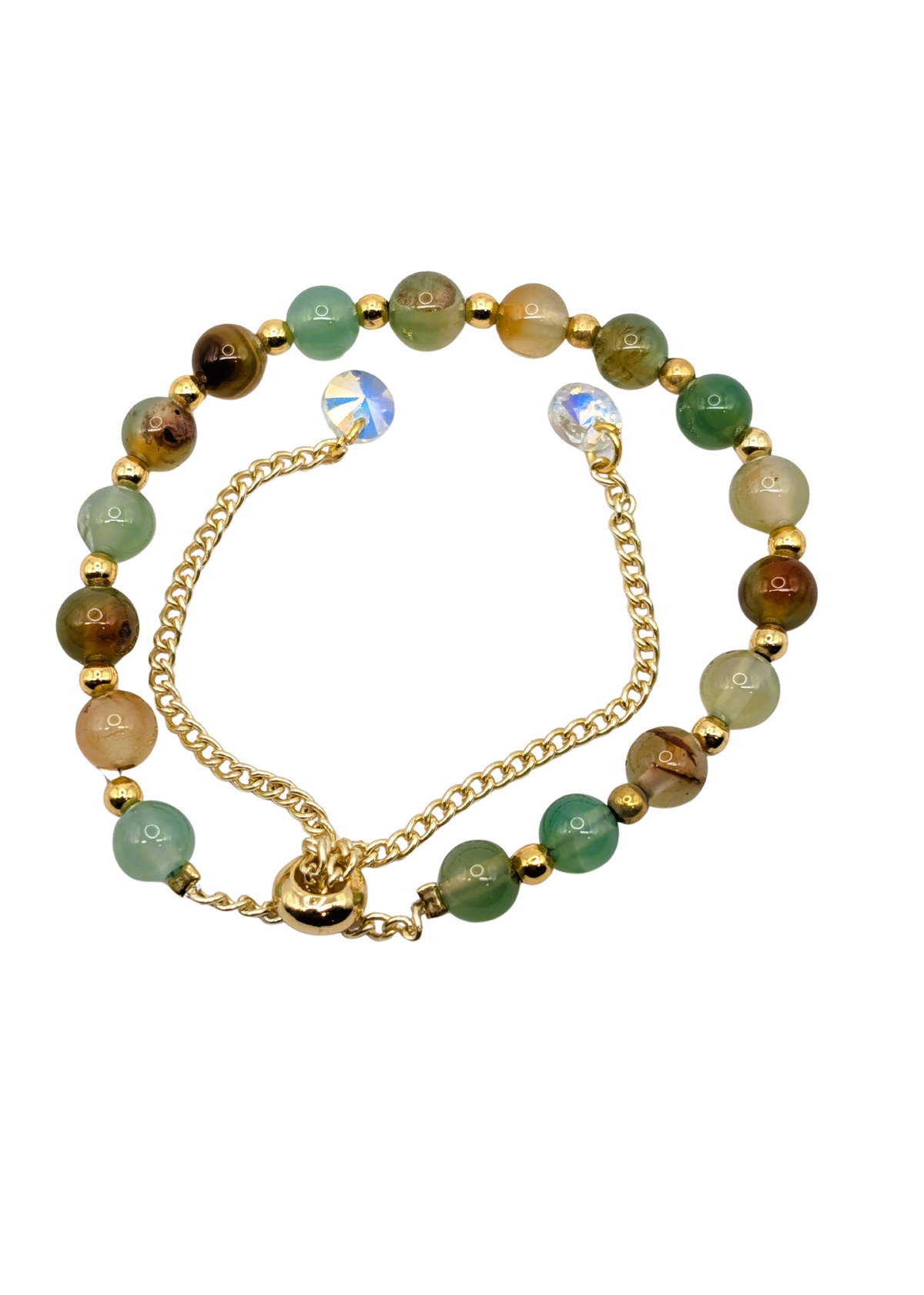 Woodland Moss Agate Slider Bracelet