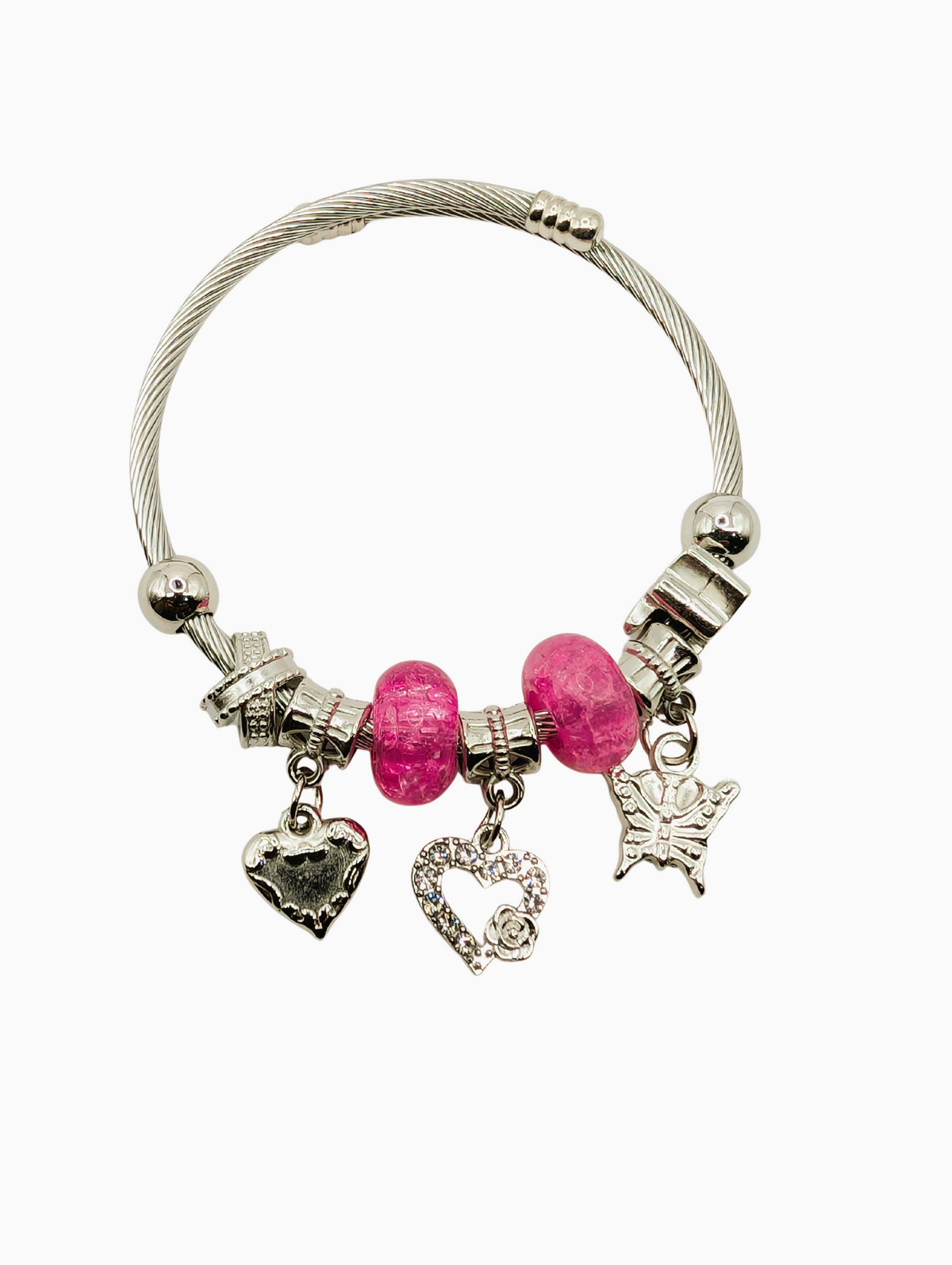 Sweetheart Hot Pink Charm Bracelet