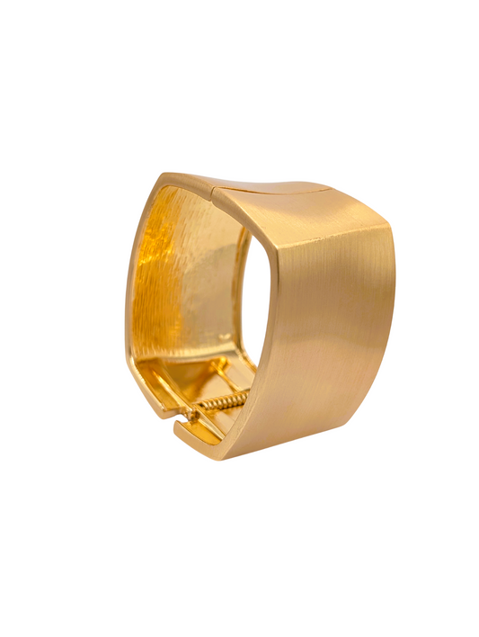 Satin Finish Architectural Cuff Bangle
