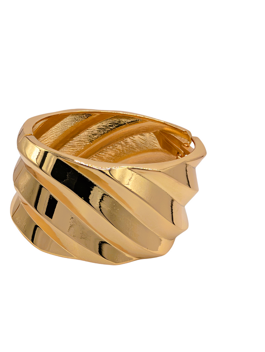 Diagonal Ridged Chunky Hinge Bangle