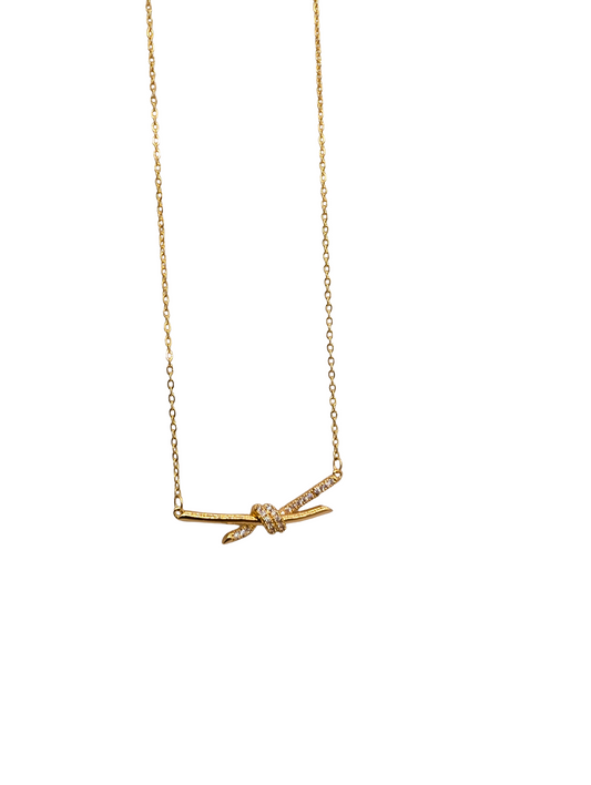 Horizontal Love Knot Bar Pendant