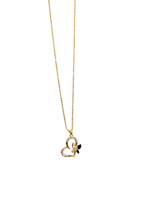 Fluttering Heart Open Pendant