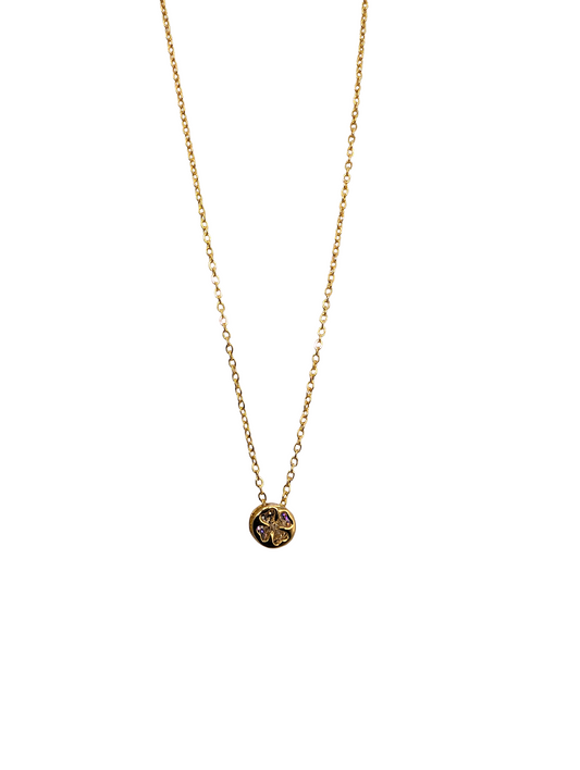 Dainty Lucky Clover Bezel Pendant