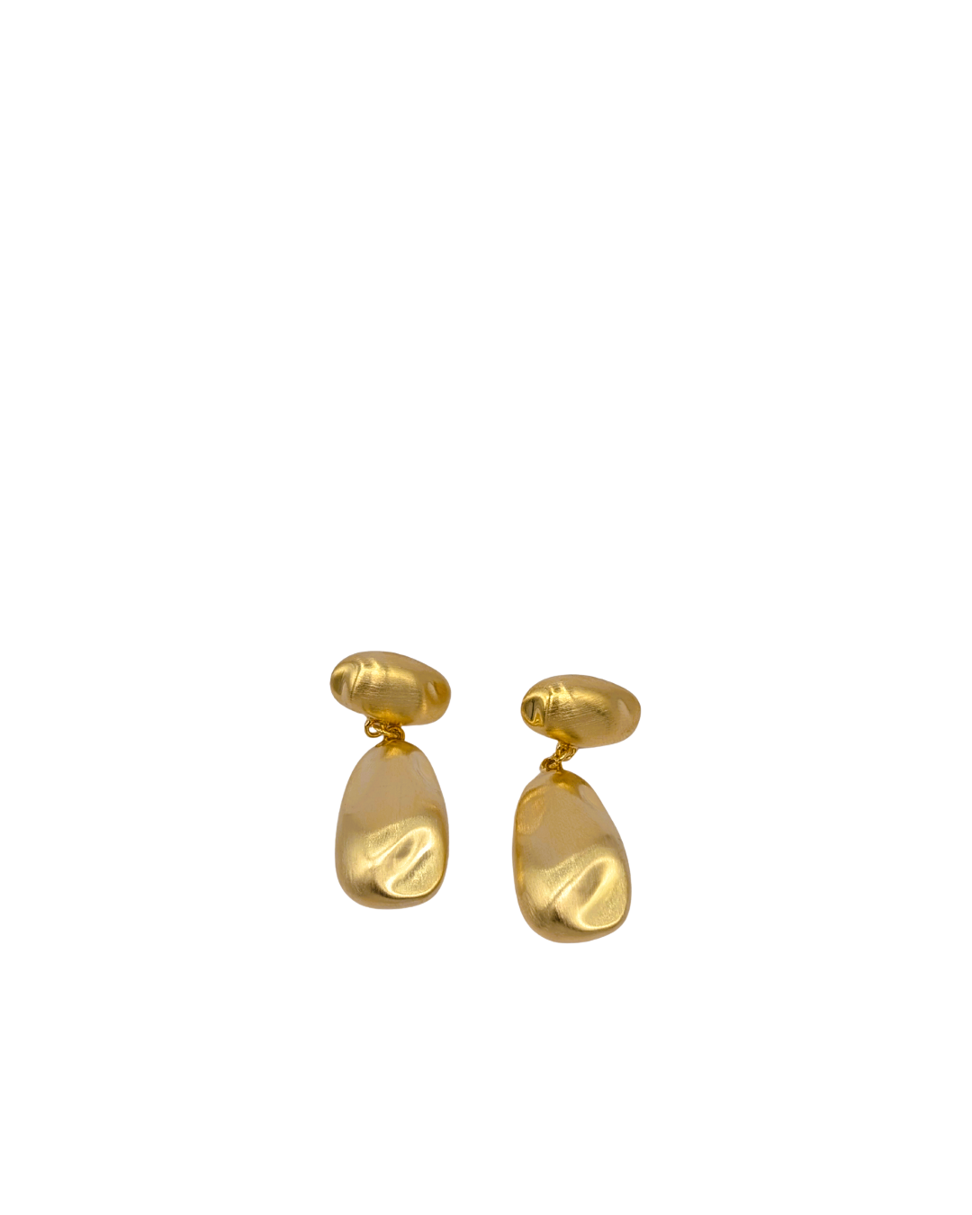 Organic Liquid Gold Teardrop Earrings