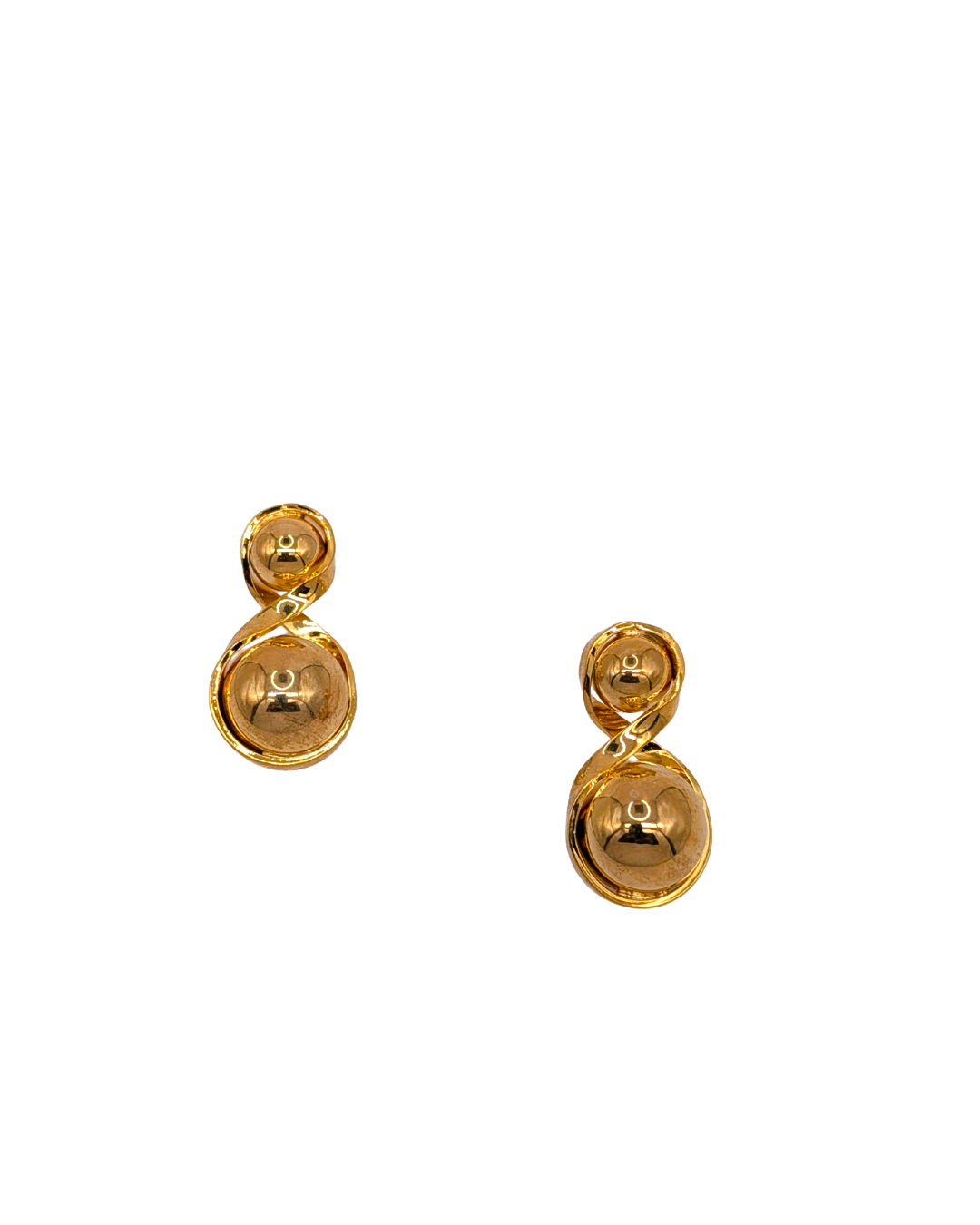High-Shine Retro Ball Drop Earrings