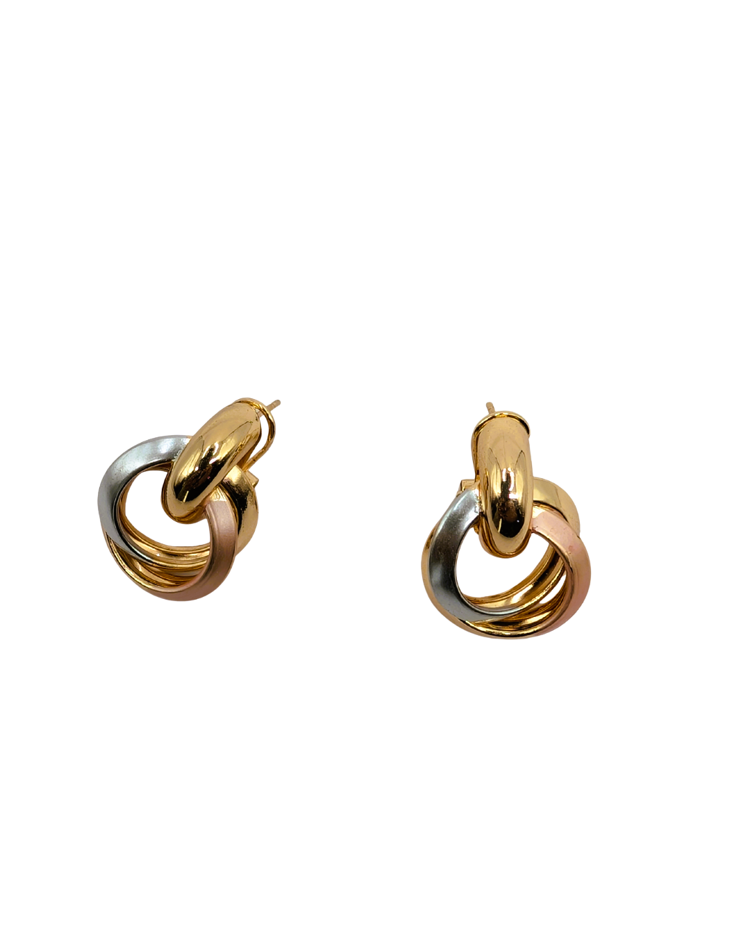 Multi-Toned Interlocking Loop Earrings