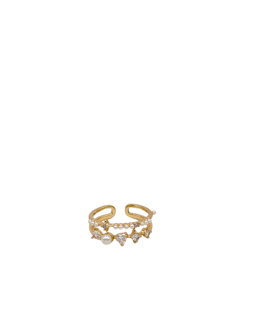 Golden Orbit Starburst Ring
