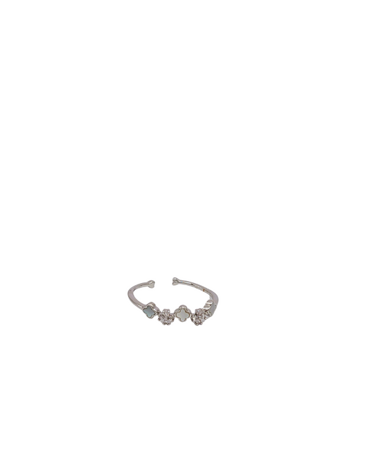 Celestial Silver Crystal Vine Adjustable Ring