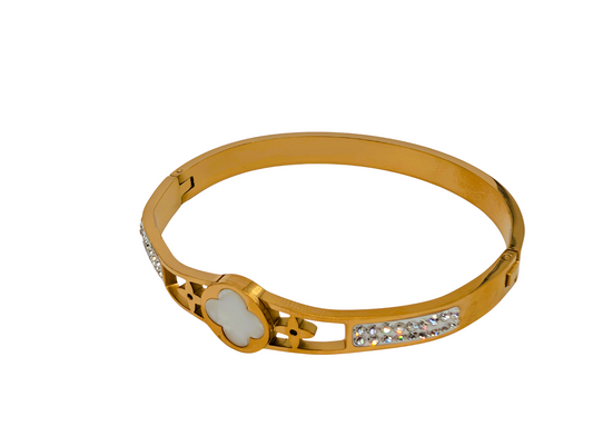 Gold Plated Bangle with Stones