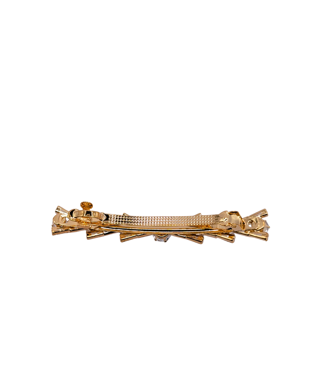 Sleek Golden Chevron Crystal Hair Clip