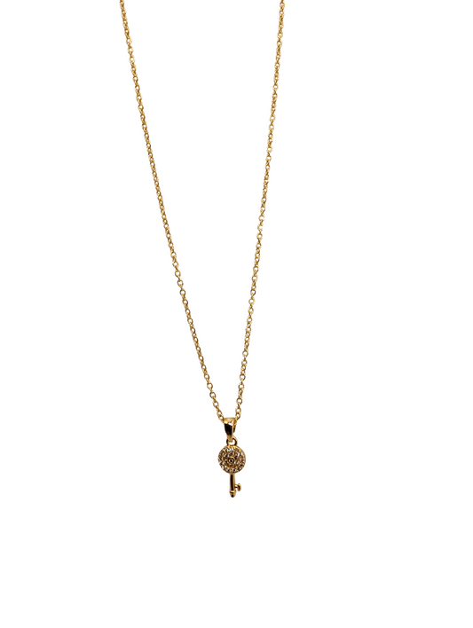 Pavé Crystal Secret Key Pendant