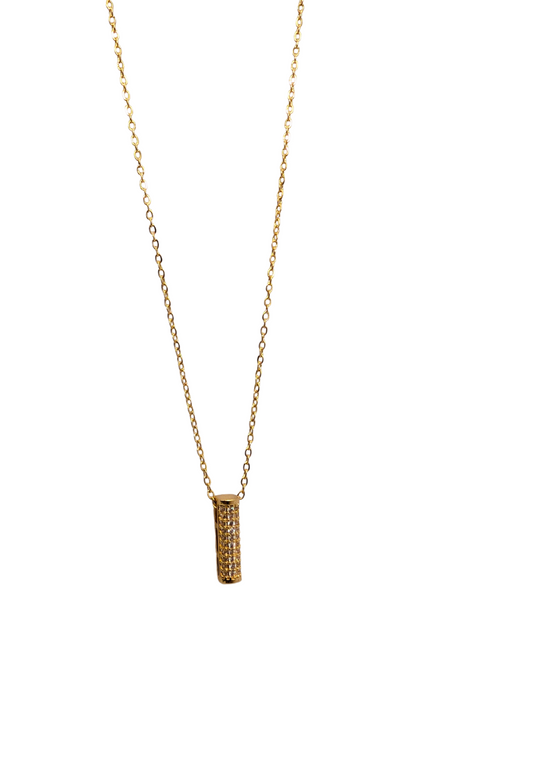 Pave-Set Gold Cylinder Choker