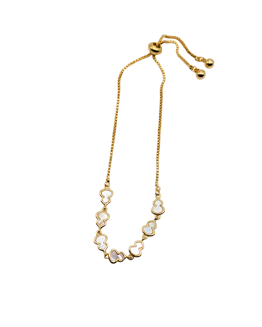 Mother of Pearl Clover Slider Bracelet