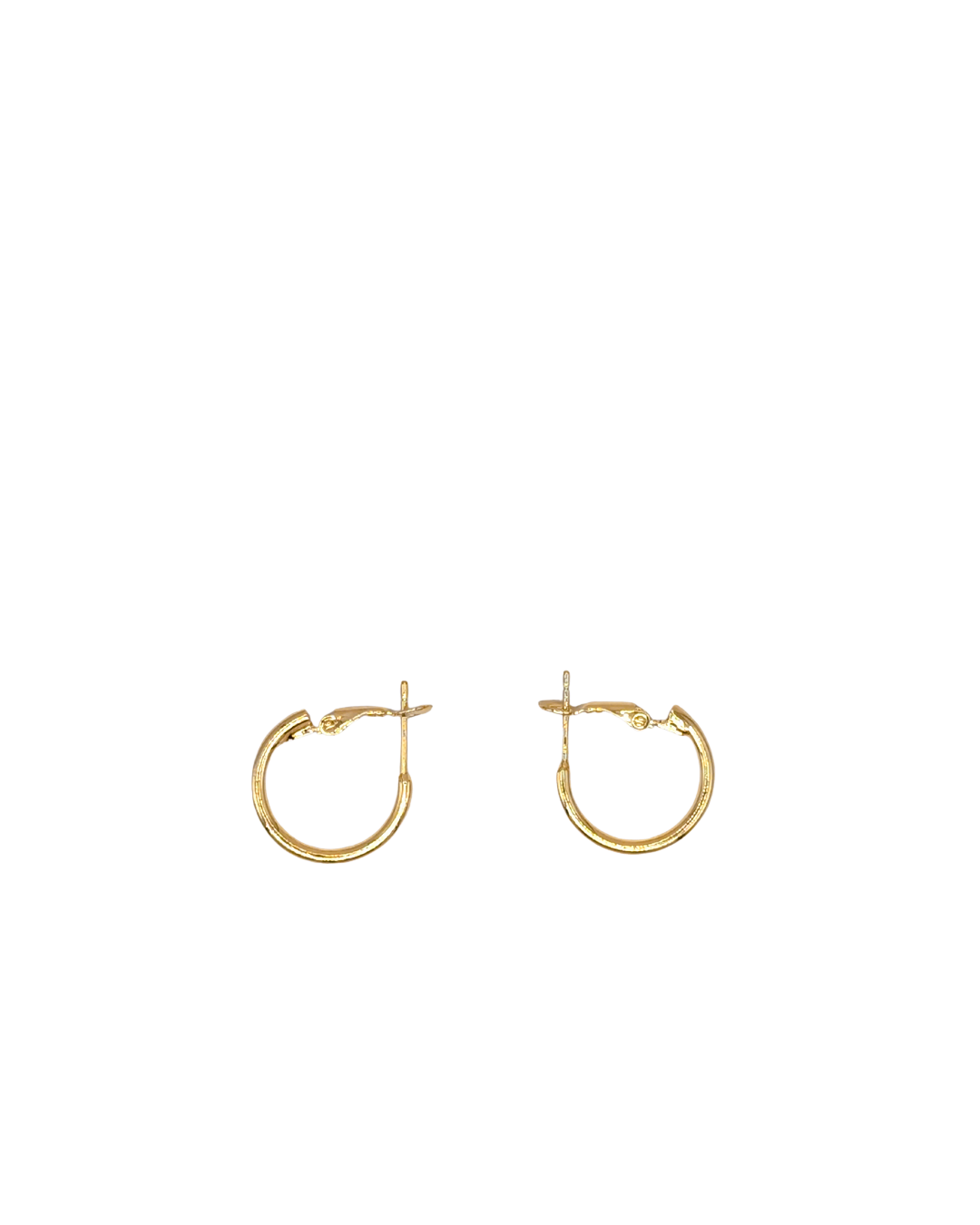 Sleek Button Hoop Earrings
