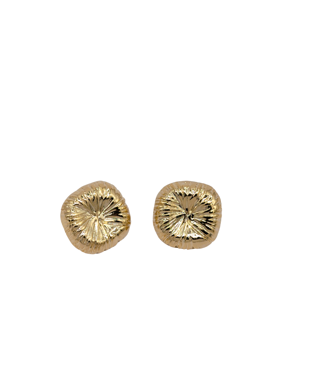 Vintage Textured Radiant Gold Studs