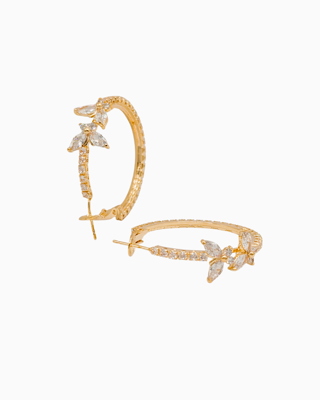 Enchanted Fairy Flutter Delicate Crystal Hoops