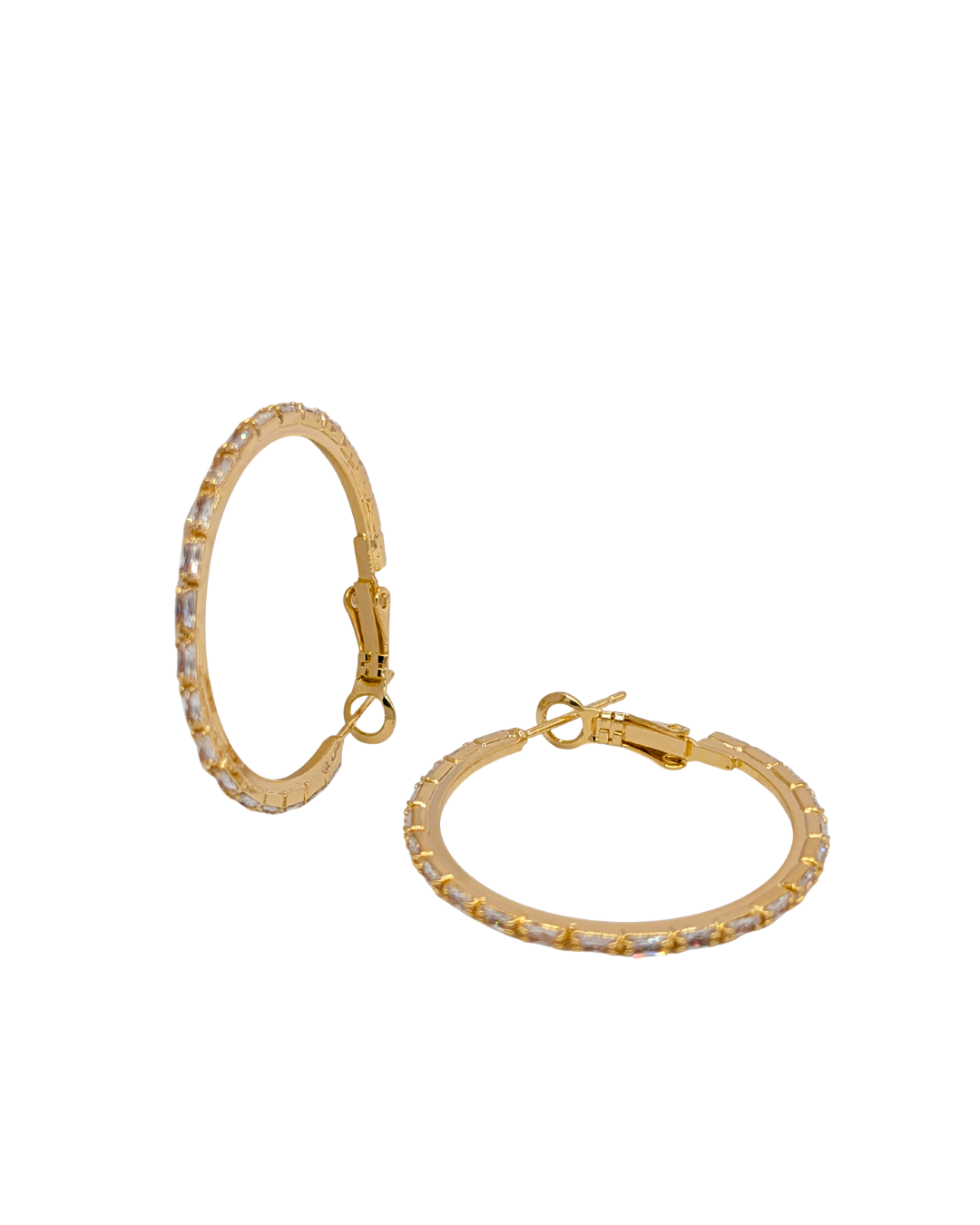 Shimmering Fine-Etched Classic Gold Hoops