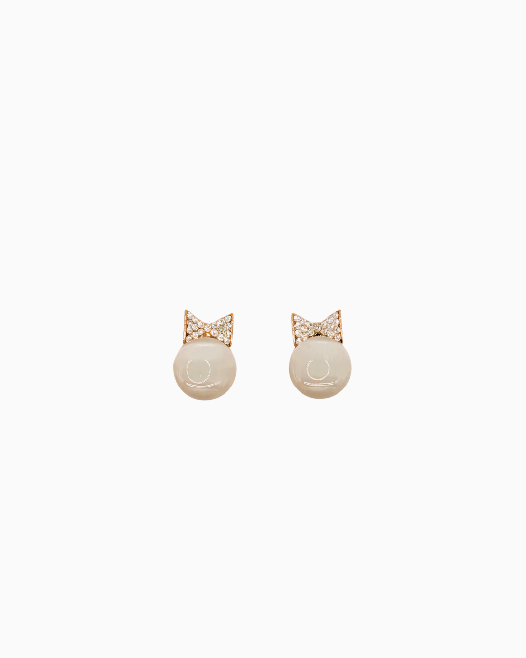 Coquette Pearl Bow Pavé Stud Earrings