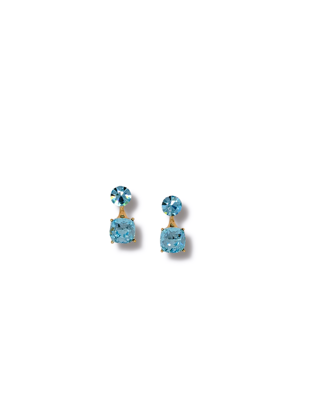 Deep Emerald Double Radiant Cut Earrings