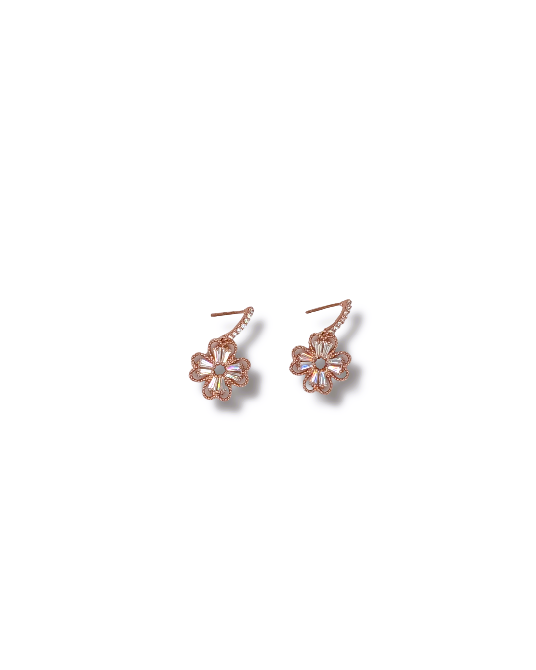 Blushing Spring Floral Wire Drop Studs