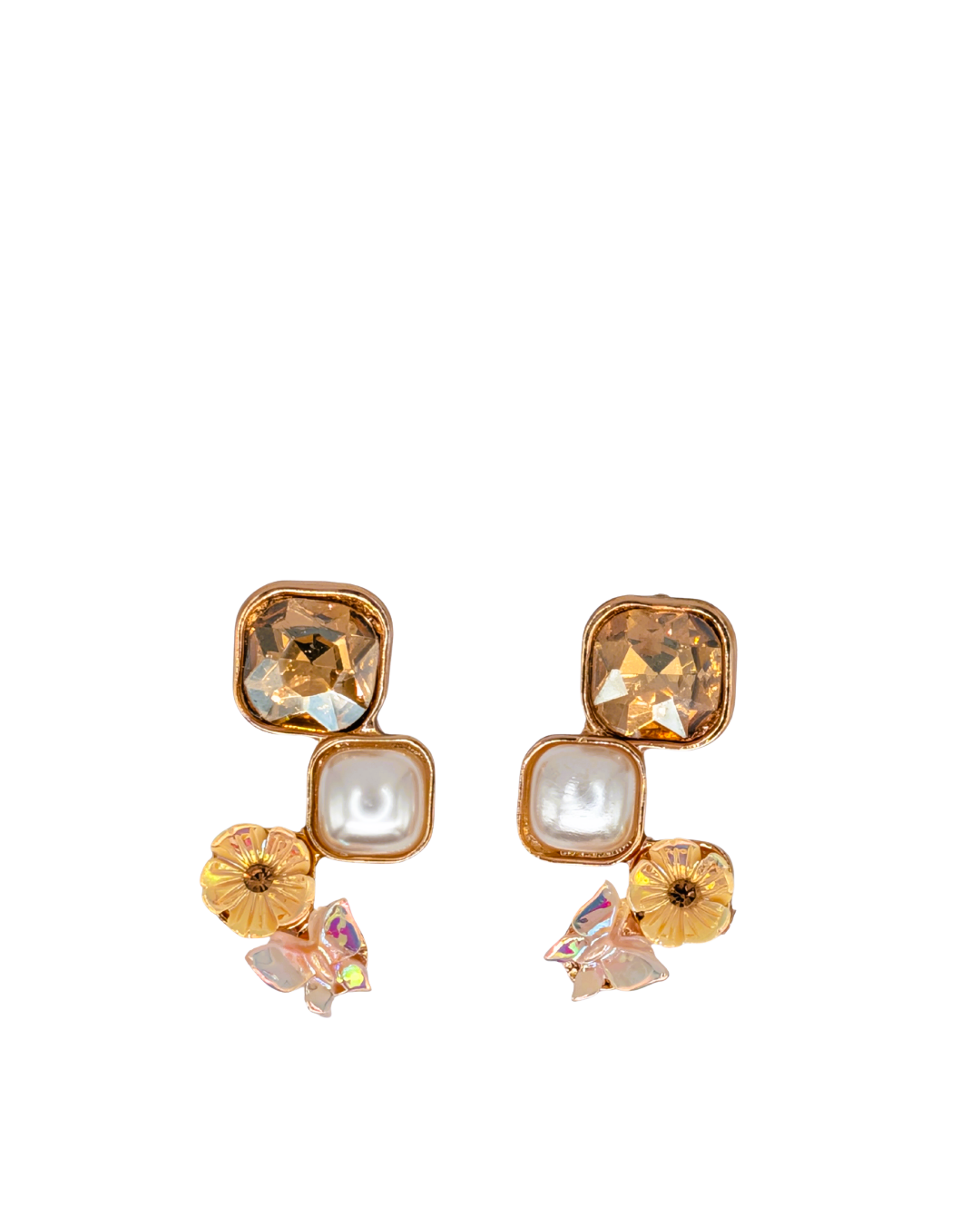 Enchanted Champagne Bouquet Drop Earrings