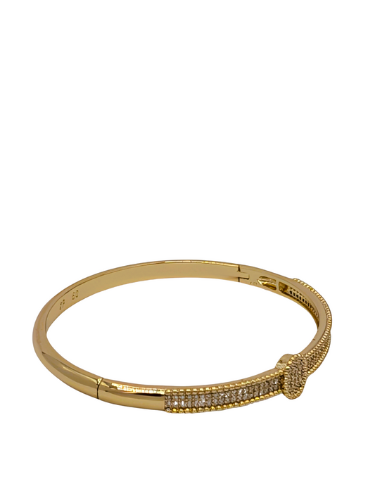 Gold Plated Bangle with Stones