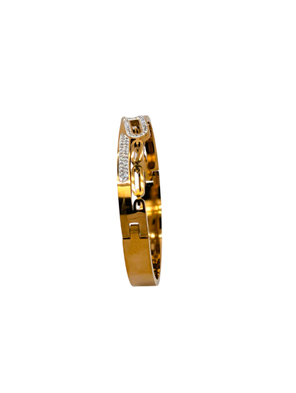 Gold Plated Bangle with Stones