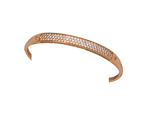 Gold Plated Bangle with Stones