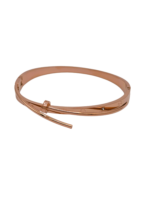 Gold Plated Bangle with Stones