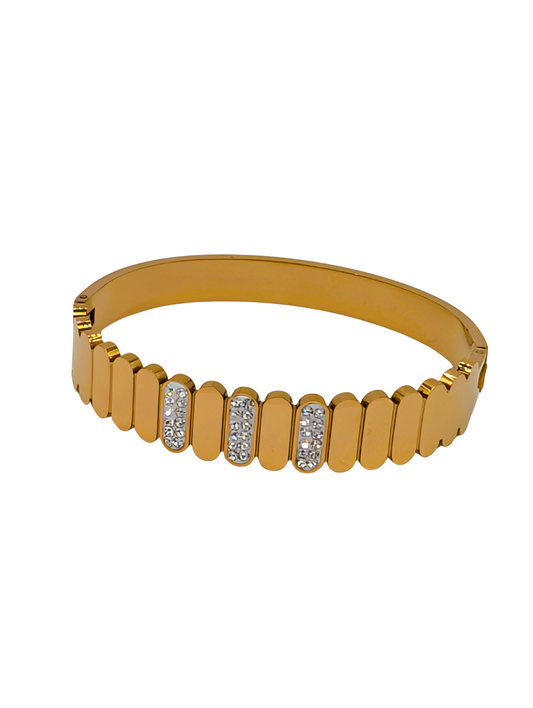 Gold Plated Bangle with Stones