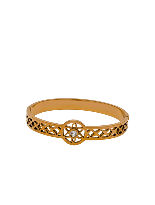 Gold Plated Bangle with Stones