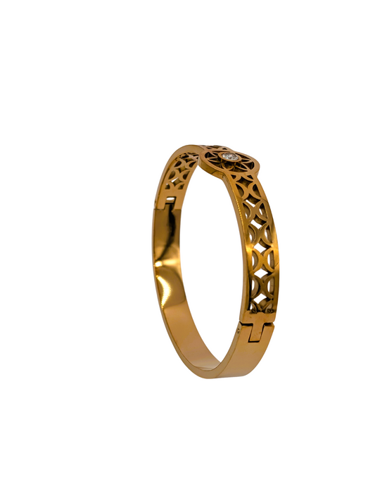 Gold Plated Bangle with Stones