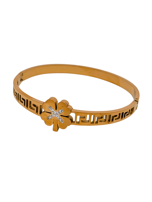 Gold Plated Bangle with Stones