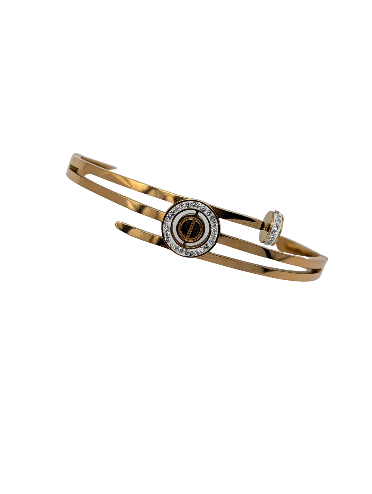 Gold Plated Bangle with Stones