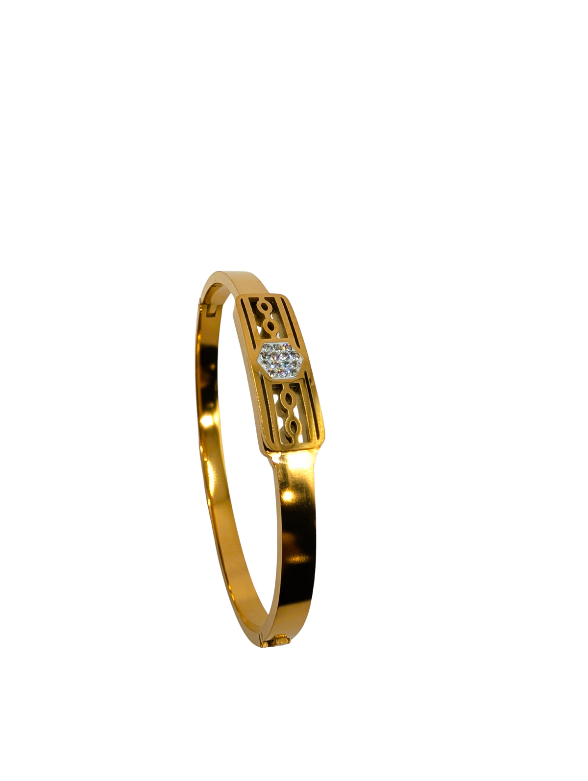 Gold Plated Bangle with Stones