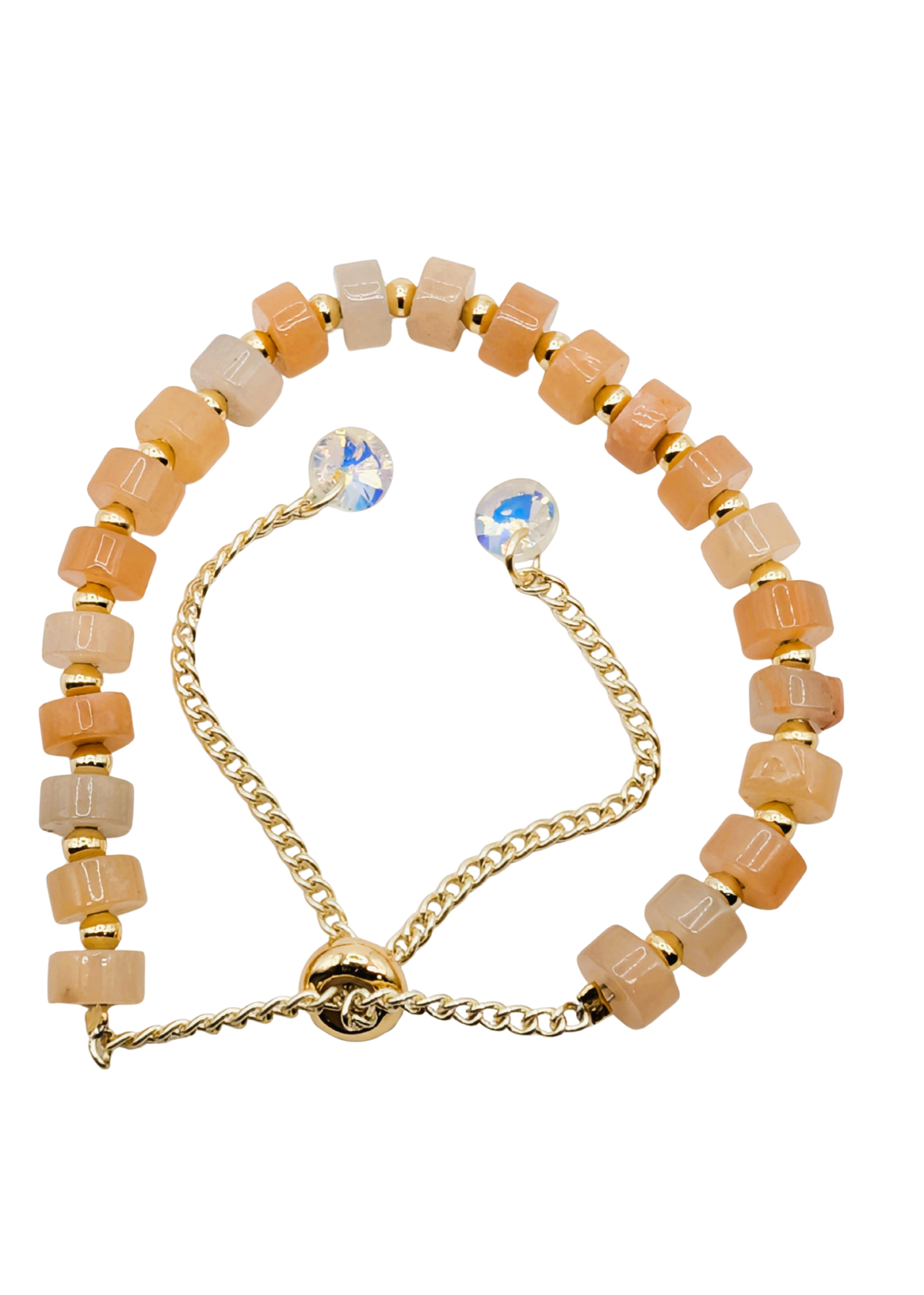 Modern Peach Cube Slider Bracelet