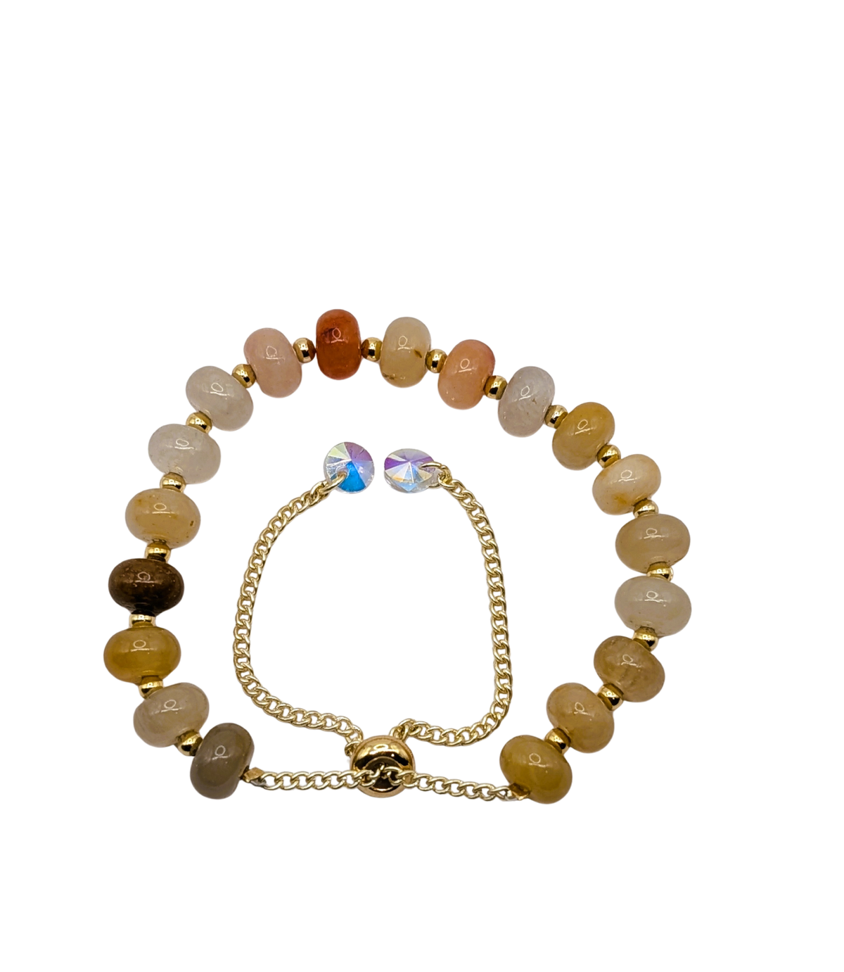 Earth Tone Faceted Gemstone Slider Bracelet