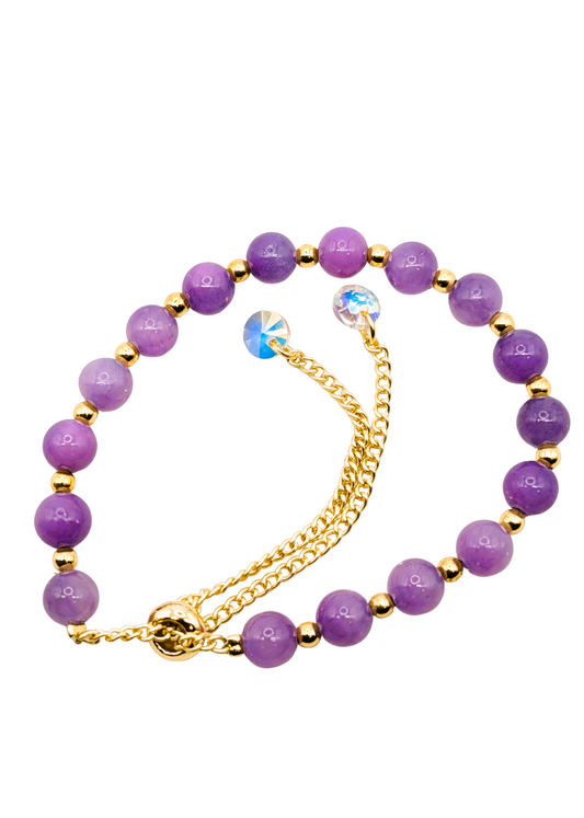 Radiant Violet Amethyst Slider Bracelet