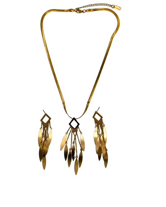 Diamond Geometric Leaf Fringe Set