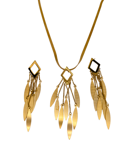 Diamond Geometric Leaf Fringe Set