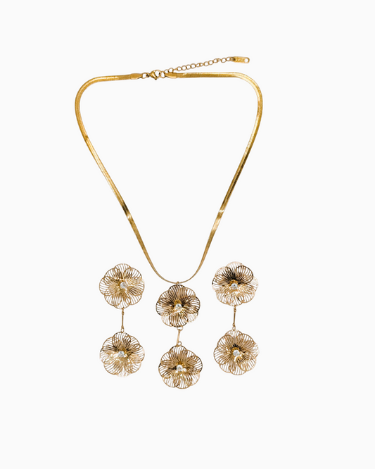 Filigree Floral Necklace Set