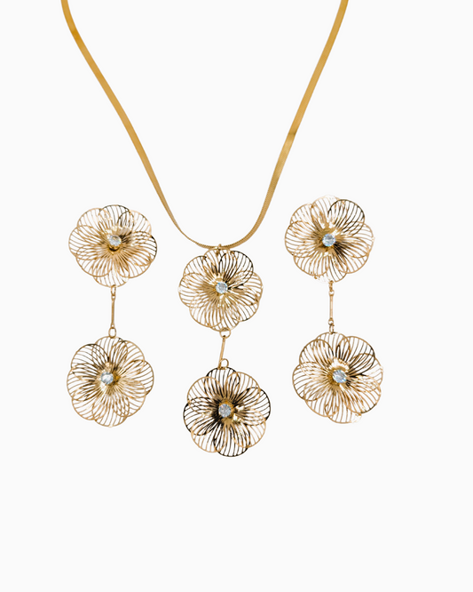 Filigree Floral Necklace Set
