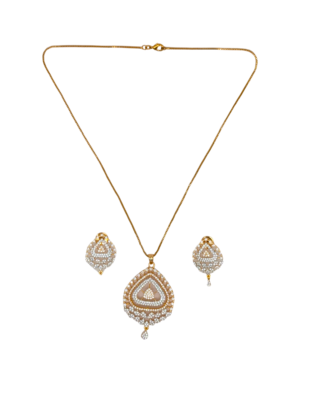 Classic Teardrop Pavé Necklace Set