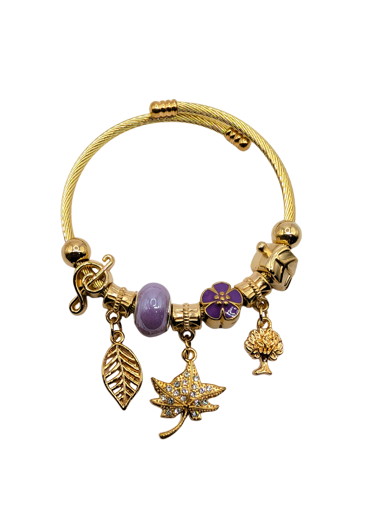 Golden Autumn Maple Leaf Bracelet