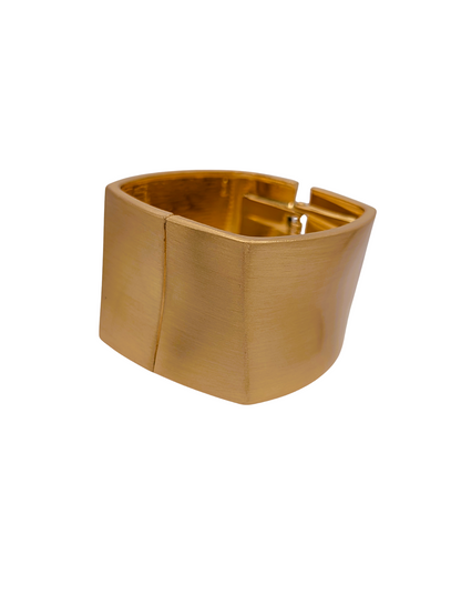 Satin Finish Architectural Cuff Bangle