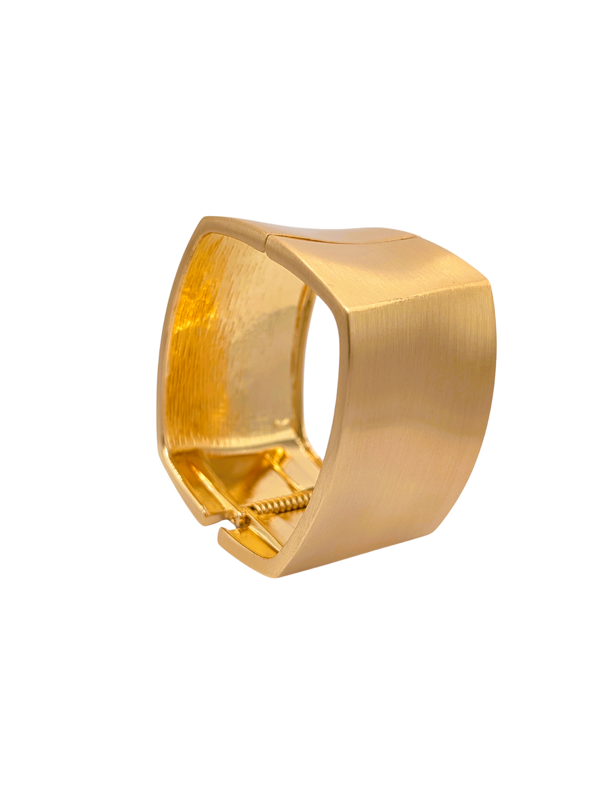 Satin Finish Architectural Cuff Bangle
